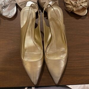 Lily Pulitzer Gold Slingback Pumps - Elegant Women Shoes